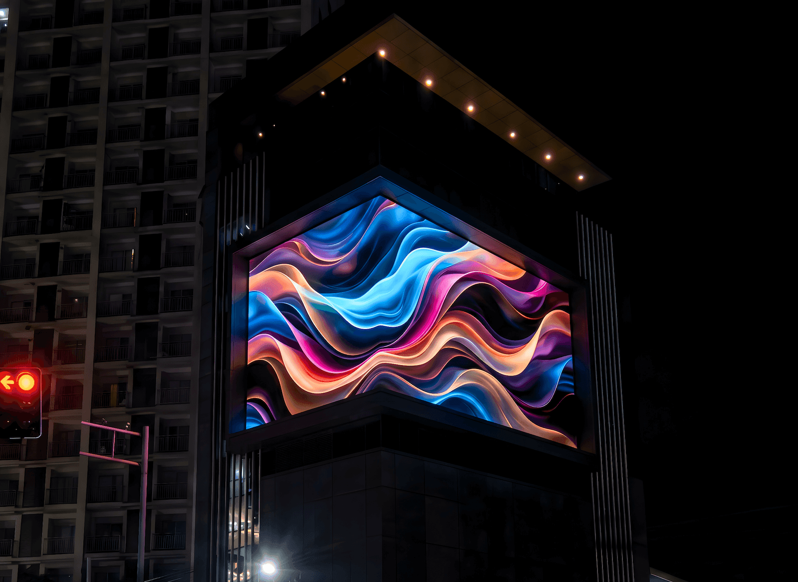 ExtraPro LED display installation — city skyline